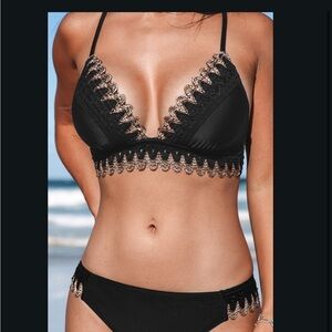 Black and Gold Bikini Set